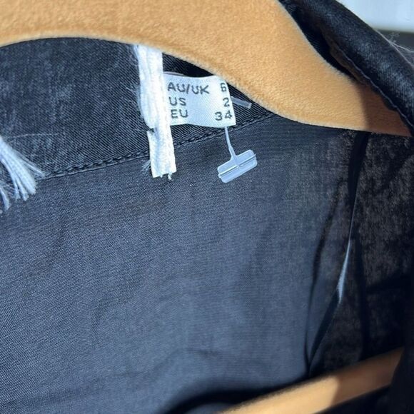 Princess Polly DIDDAM LONG SLEEVE MINI DRESS BLACK New Size 2 - Picture 3 of 9